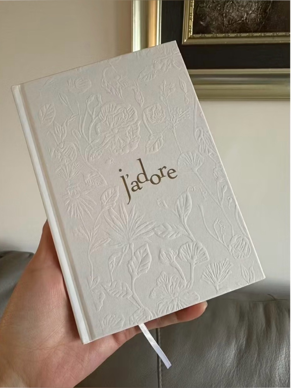 J'adore White Embossed Floral Journal Notebook (GWP)